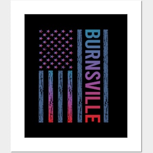 Blue Red Flag - Burnsville Posters and Art